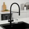 Pure.Sink Elite Steel Flex 3-way Matte Black Kitchen Faucet with Flexible Spout and Filtered Water PS8110-10